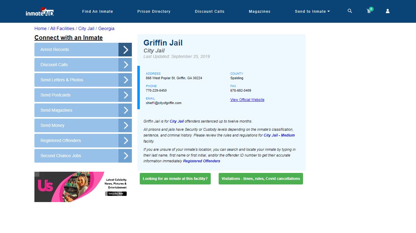 Griffin Jail | Inmate Locator